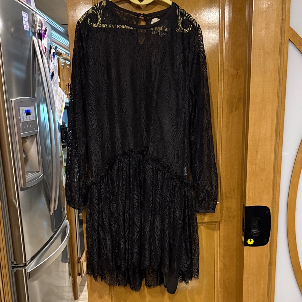 Johnny Was Black Lace Detail dress